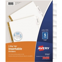 Avery Big Tab Insertable Dividers - Reinforced Gold Edge (11122)