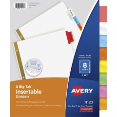 Avery Big Tab Insertable Dividers - Reinforced Gold Edge (11123)