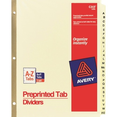 Avery Laminated Dividers - Gold Reinforced (11306)