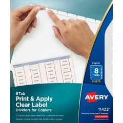 Avery Print & Apply Clear Label Dividers - Index Maker Easy Peel Printable Labels (11422)