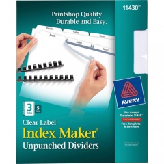 Avery Print & Apply Label Unpunched Dividers - Index Maker Easy Apply Label Strip (11430)