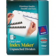 Avery Print & Apply Label Unpunched Dividers - Index Maker Easy Apply Label Strip (11442)