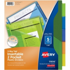 Avery Big Tab Insertable 2-Pocket Dividers (11906)