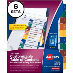 Avery Ready Index Easy Edit Table of Cont Dividers (12173)