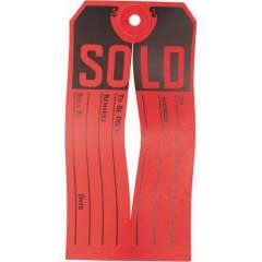 Avery Sold Tags, Red/Black, Knife Slit, 4-3/4" x 2-3/8" , 500 Tags (15161)