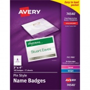 Avery Laser, Inkjet Laser/Inkjet Badge Insert - Clear, White (74540)