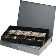 MMF Heavy Gauge Steel Cash Box with Tray (2215CBTGY)
