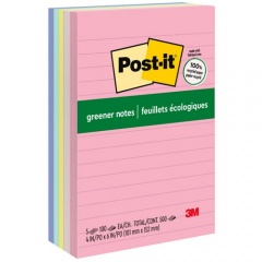 Post-it Greener Lined Notes - Helsinki Color Collection (660RPA)