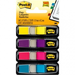 Post-it 1/2"W Flags in Bright Colors - 4 Dispensers (6834AB)
