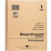 Roaring Spring Boardroom Series Narrow Ruled One Subject Spiral Notebook with Green Tint Paper (12011)