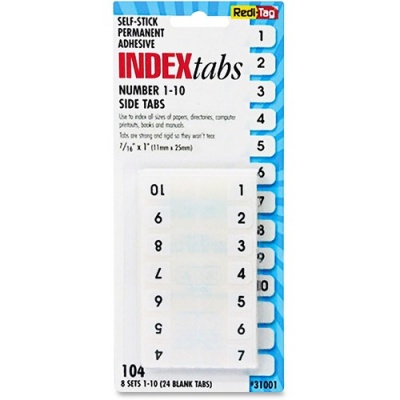 Redi-Tag Permanent Numbered Tab Indexes (31001)