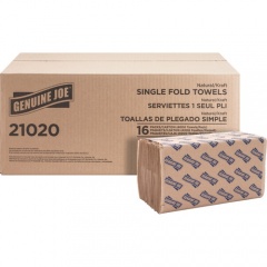 Genuine Joe Single-Fold Value Paper Towels (21020)