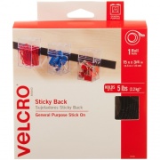 Velcro Brand Sticky Back Tape, 15ft x 3/4in Roll, Black (90081)