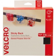 Velcro Brand Sticky Back Tape, 30ft x 3/4in Roll, Black (91137)