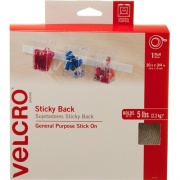 Velcro Brand Sticky Back Tape, 30ft x 3/4in Roll, White (91138)