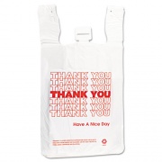 Inteplast Group HDPE T-Shirt Bags, 14 microns, 12" x 23", White, 500/Carton (THW2VAL)