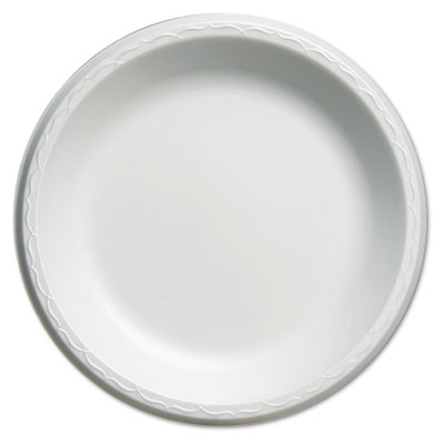 Genpak Elite Laminated Foam Plates, 10 1/4" Dia, White, Round, 125/pack, 4 Pack/carton (LAM10)