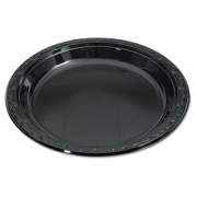 Genpak Silhouette Black Plastic Plates, 10 1/4 Inches, Round (BLK10)