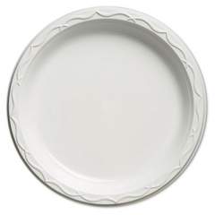 Genpak Aristocrat Plastic Plates, 10 1/4 Inches, White, Round, 125/pack (71000)