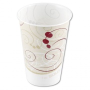 Dart Symphony Design Wax-Coated Paper Cold Cup, 7 oz, Beige/White, 100/Sleeve, 20 Sleeves/Carton (R7NSYM)