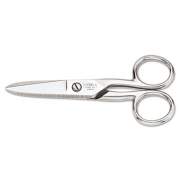 Klein Tools ELECTRICIAN'S SCISSORS 2100-5, ROUNDED TIP, 5.25" LONG, SILVER STRAIGHT HANDLE