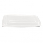 Genpak Microwave Safe Container Lid, Plastic, Fits 24-32 oz, Rectangular, Clear, 75/Bag, 4 Bags/Carton (FPR932)