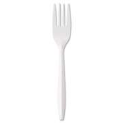 GEN Medium-Weight Cutlery, Fork, White, 1000/carton (PPFK)