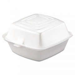 Dart Foam Hinged Lid Containers, 5.38 x 5.5 x 2.88, White, 500/Carton (50HT1)