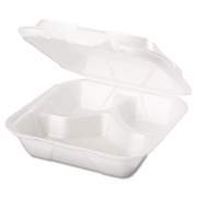 Genpak Snap It Foam Container, 3-Comp, 8 1/4 X 8 X 3, White, 100/bag, 2 Bags/carton (SN243)
