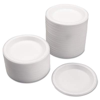 Genpak Celebrity Foam Plates, 7 Inches, White, Round, 125/pack (80700)