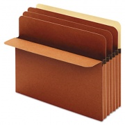 Pendaflex Divider Pockets, 5.25" Expansion, 4 Sections, Letter Size, Redrope, 10/Box (83234)