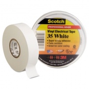 3M Scotch 35 Vinyl Electrical Color Coding Tape, 3" Core, 0.75" x 66 ft, White (10828)