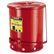 Justrite RED OILY WASTE CAN, 14 GAL, LEVER LID (09500)