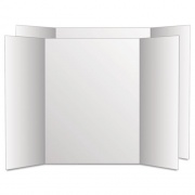 Eco Brites Two Cool Tri-Fold Poster Board, 28 x 40, White/White, 12/Carton (27136)
