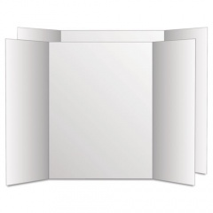 Eco Brites Two Cool Tri-Fold Poster Board, 28 x 40, White/White, 12/Carton (27136)