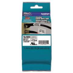 Brother FLEXIBLE TAPE CARTRIDGE FOR P-TOUCH LABELERS, 1.4" X 26.2 FT, BLACK ON WHITE (TZEFX261)