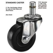 Master Caster Standard Casters, Soft Rubber, C Stem, 75 lbs./Caster, 4/Set (30701)