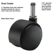 Master Caster Duet Dual Wheels, Polyurethane, C Stem, 110 lbs/Caster, 5/Set (64526)