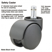 Master Caster Safety Casters,Oversize Neck, Nylon, B Stem, 110 lbs/Caster, 5/Set (64235)