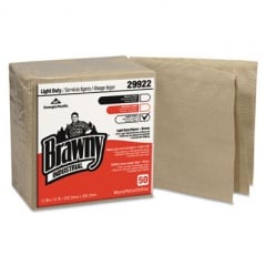 Brawny Professional Light Duty Three-Ply Paper Wipers, Quarterfold, 13 x 13, Brown, 50/Pack, 12/Carton (29922)
