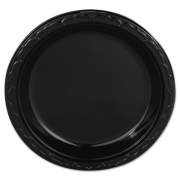 Genpak Silhouette Plastic Plates, 9" Black, 400/carton (BLK09)