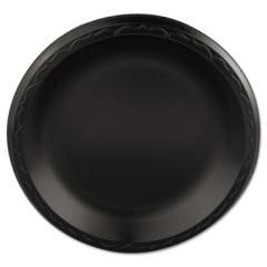 Genpak Elite Laminated Foam Plates, 8.88 Inches, Black, Round, 125/pack, 4 Pack/carton (LAM093L)