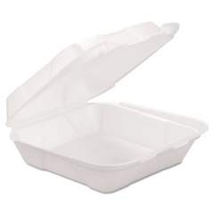 GEN Foam Hinged Carryout Container, 1-Comp, White, 8 X 8 1/4 X 3, 200/carton (HINGEDM1)