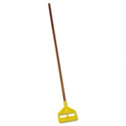 Rubbermaid Commercial Invader Wood Side-Gate Wet-Mop Handle, 54", Natural/Yellow (H115)
