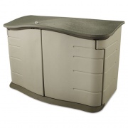 Rubbermaid Horizontal Outdoor Storage Shed, 55 x 28 x 36, 20 cu ft, Olive Green/Sandstone (3748)