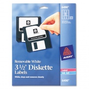 Avery Laser/Inkjet 3.5" Diskette Labels, White, 375/Pack (6490)