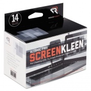 Read Right ScreenKleen Alcohol-Free Wipes, Cloth, 5 x 5, 14/Box (RR1291)