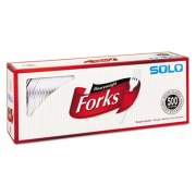 SOLO Cup Company HEAVYWEIGHT PLASTIC CUTLERY, FORKS, WHITE, 6.41", 500/CARTON (827263)