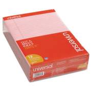 Universal Colored Perforated Ruled Writing Pads, Wide/Legal Rule, 50 Pink 8.5 x 11 Sheets, Dozen (35883)