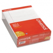 Universal Colored Perforated Ruled Writing Pads, Wide/Legal Rule, 50 Gray 8.5 x 11 Sheets, Dozen (35881)
